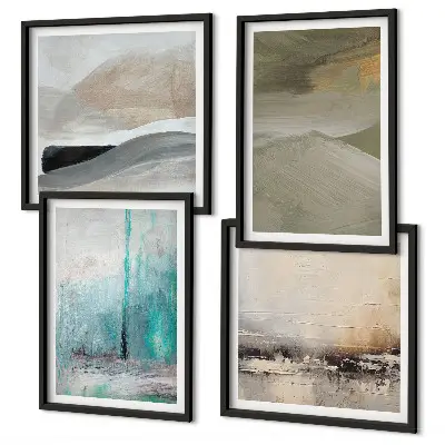 Geschilderde abstracte decoraties meerluik in lijst
