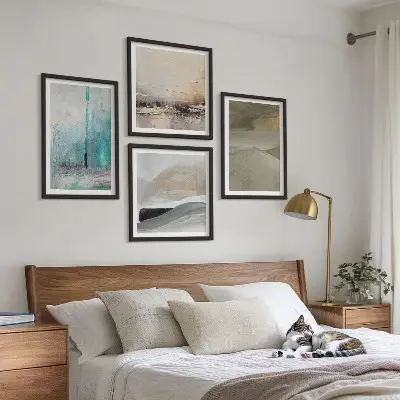 Geschilderde abstracte decoraties meerluik in lijst