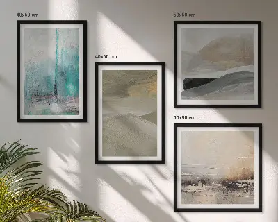 Geschilderde abstracte decoraties meerluik in lijst
