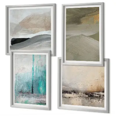 Geschilderde abstracte decoraties meerluik in lijst