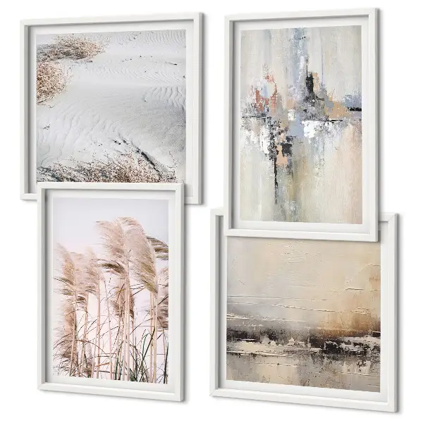 Abstracte vegetatiepatronen set van posters met lijst