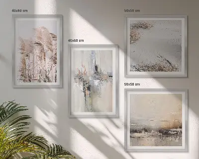 Abstracte vegetatiepatronen set van posters met lijst