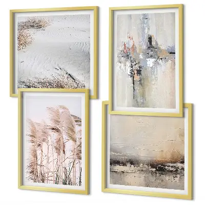 Abstracte vegetatiepatronen set van posters met lijst