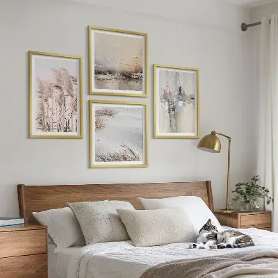 Abstracte vegetatiepatronen set van posters met lijst
