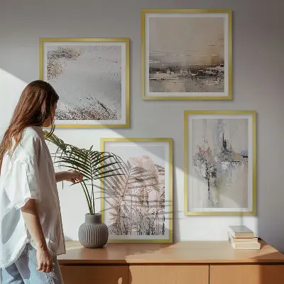 Abstracte vegetatiepatronen set van posters met lijst