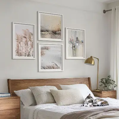 Abstracte vegetatiepatronen set van posters met lijst