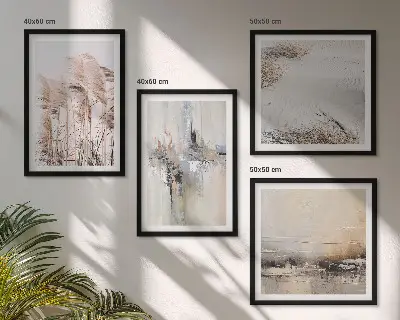 Abstracte vegetatiepatronen set van posters met lijst