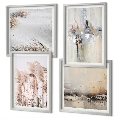 Abstracte vegetatiepatronen set van posters met lijst