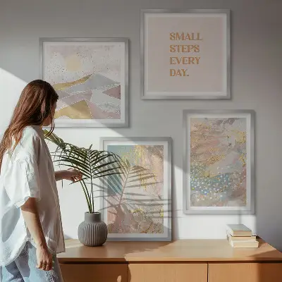 Abstracte pastelpatronen meerluik in lijst