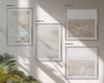 Set van posters met lijst Abstracte achtergrond met subtiele penseelstreken.