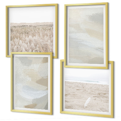 Set van posters met lijst Abstracte achtergrond met subtiele penseelstreken.