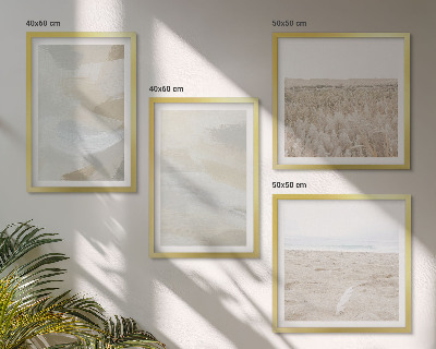 Set van posters met lijst Abstracte achtergrond met subtiele penseelstreken.