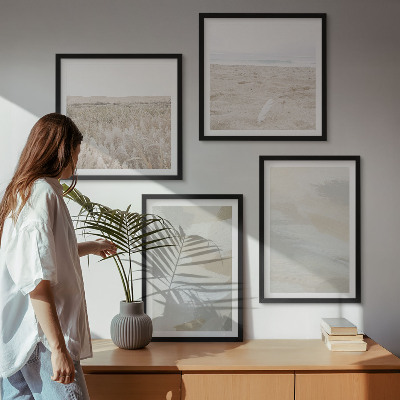Set van posters met lijst Abstracte achtergrond met subtiele penseelstreken.