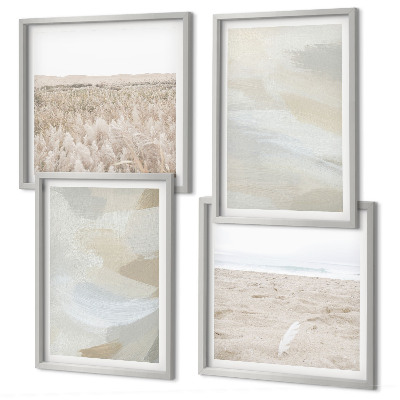 Set van posters met lijst Abstracte achtergrond met subtiele penseelstreken.