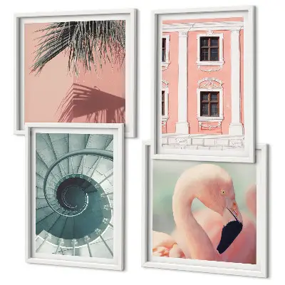 Set van posters met lijst Architectuur pastelpatronen