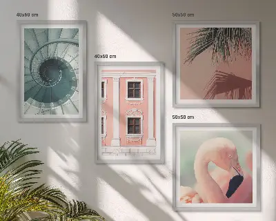 Architectuur pastelpatronen set van posters met lijst