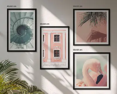 Architectuur pastelpatronen set van posters met lijst