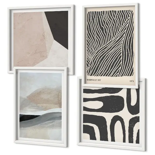 Abstracte boho-decoratiepatronen meerluik in lijst