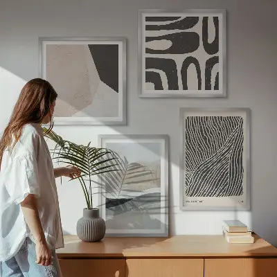 Abstracte boho-decoratiepatronen meerluik in lijst
