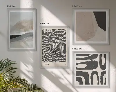 Abstracte boho-decoratiepatronen meerluik in lijst