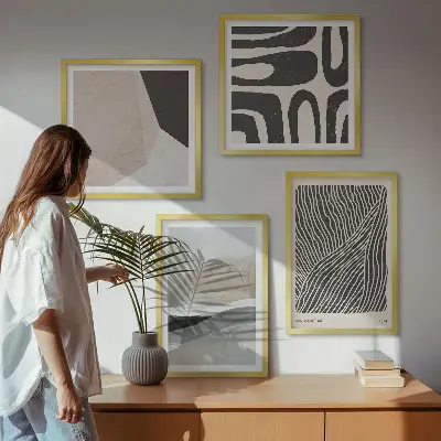 Abstracte boho-decoratiepatronen meerluik in lijst