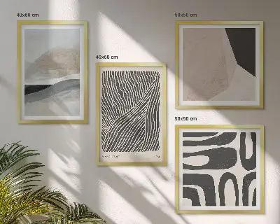 Abstracte boho-decoratiepatronen meerluik in lijst