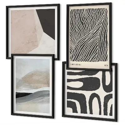 Abstracte boho-decoratiepatronen meerluik in lijst