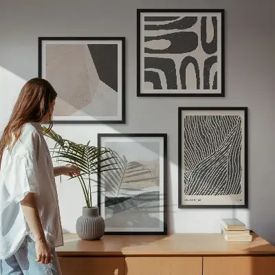 Abstracte boho-decoratiepatronen meerluik in lijst