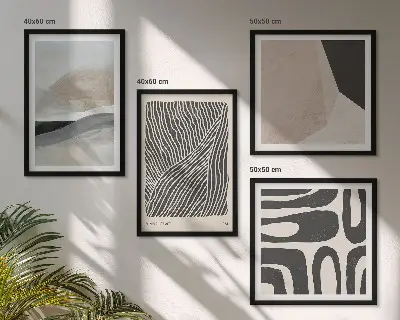 Abstracte boho-decoratiepatronen meerluik in lijst