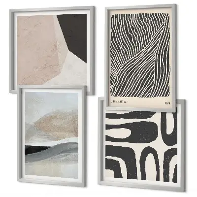 Abstracte boho-decoratiepatronen meerluik in lijst
