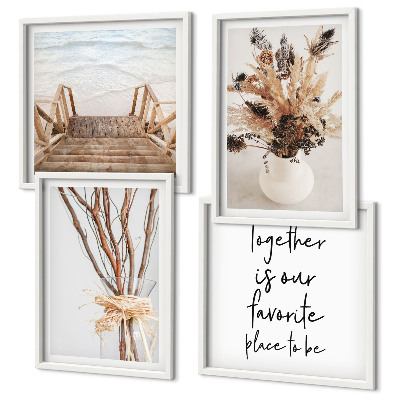 Set van posters met lijst Bloementakken minimalisme natuur