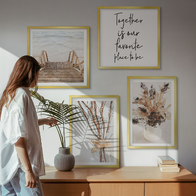 Set van posters met lijst Bloementakken minimalisme natuur
