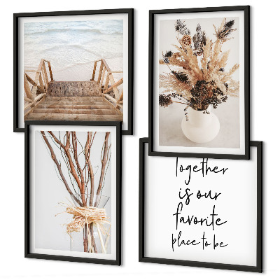 Set van posters met lijst Bloementakken minimalisme natuur