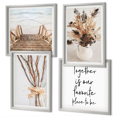 Set van posters met lijst Bloementakken minimalisme natuur
