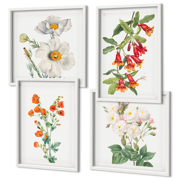 Meerluik in lijst Retro bloemenschilderij
