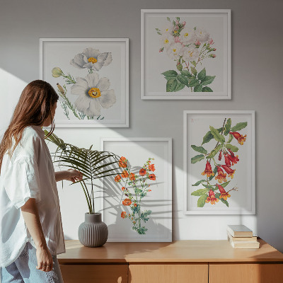 Meerluik in lijst Retro bloemenschilderij