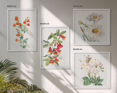 Meerluik in lijst Retro bloemenschilderij