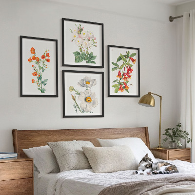 Meerluik in lijst Retro bloemenschilderij