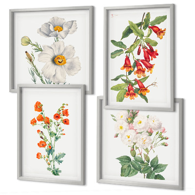 Meerluik in lijst Retro bloemenschilderij