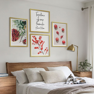 Meerluik in lijst Rode vruchten van planten minimalisme