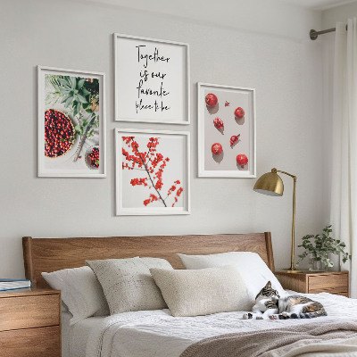 Meerluik in lijst Rode vruchten van planten minimalisme