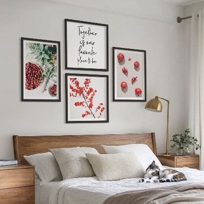 Meerluik in lijst Rode vruchten van planten minimalisme