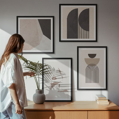 Meerluik in lijst Abstracte witbruine patronen