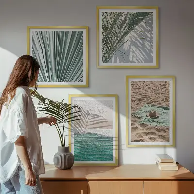 Vakantieuitzicht strand zee meerluik in lijst
