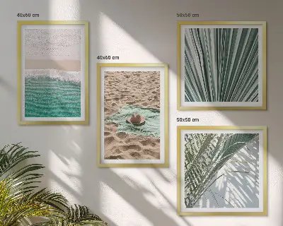 Vakantieuitzicht strand zee meerluik in lijst