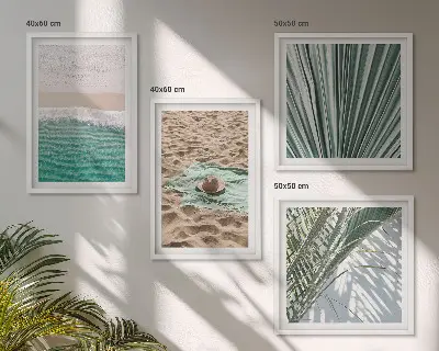 Vakantieuitzicht strand zee meerluik in lijst