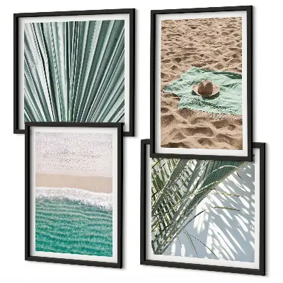 Vakantieuitzicht strand zee meerluik in lijst