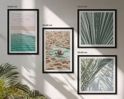 Vakantieuitzicht strand zee meerluik in lijst