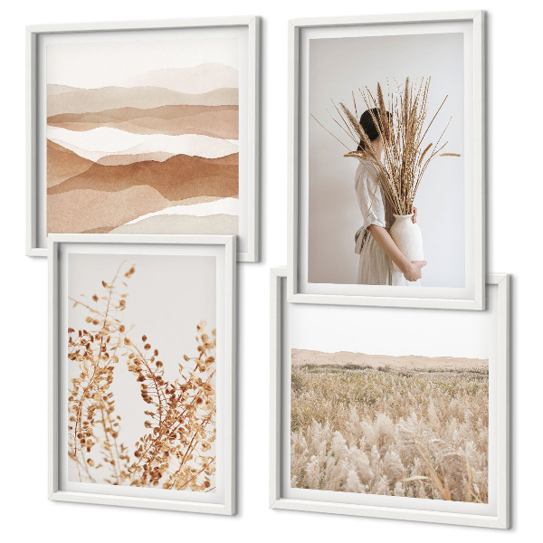 Meerluik in lijst Plantenmotieven in boho-stijl