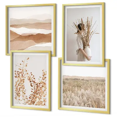 Plantenmotieven in boho-stijl meerluik in lijst
